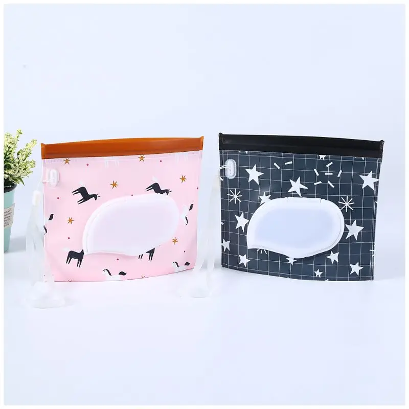Экологичный Удобный для переноски влажные салфетки Сумка с защелкивающимся