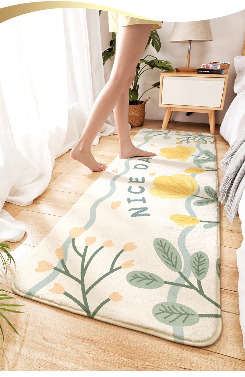 

New Cartoon Lamb Fleece Home Sofa Tea Table Floor Mat Bedroom Room Bed Home Long Non-slip Mat