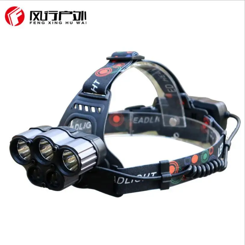 Led Head Lamp 5LED 3T6+2LST Alu-alloy hunting Headlamp outdoor Headlight 5 Mode portable Light Torch For Fishing Riding | Освещение