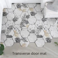 modern hexagon non slip doormat carpet hallway entrance mat can be cutting foot mat stain resistant remove mud home mat carpet