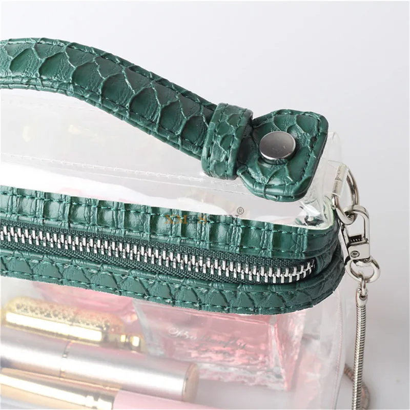 Модная прозрачная сумка клатч XMESSUN тоут через плечо женская для макияжа