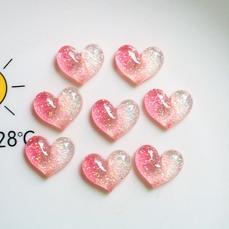 

10pc Gradient Color Heart Shape Crystal Resin Mold DIY Hairpin Accessories Car Driver License Patch For Jewelry Making Tools