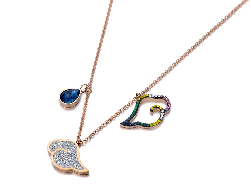 Lokaer Titanium Stainless Steel Colorful CZ Crystal Cloud Choker Necklaces For Women Girls Bohemia Charm Pendant Necklace N19183