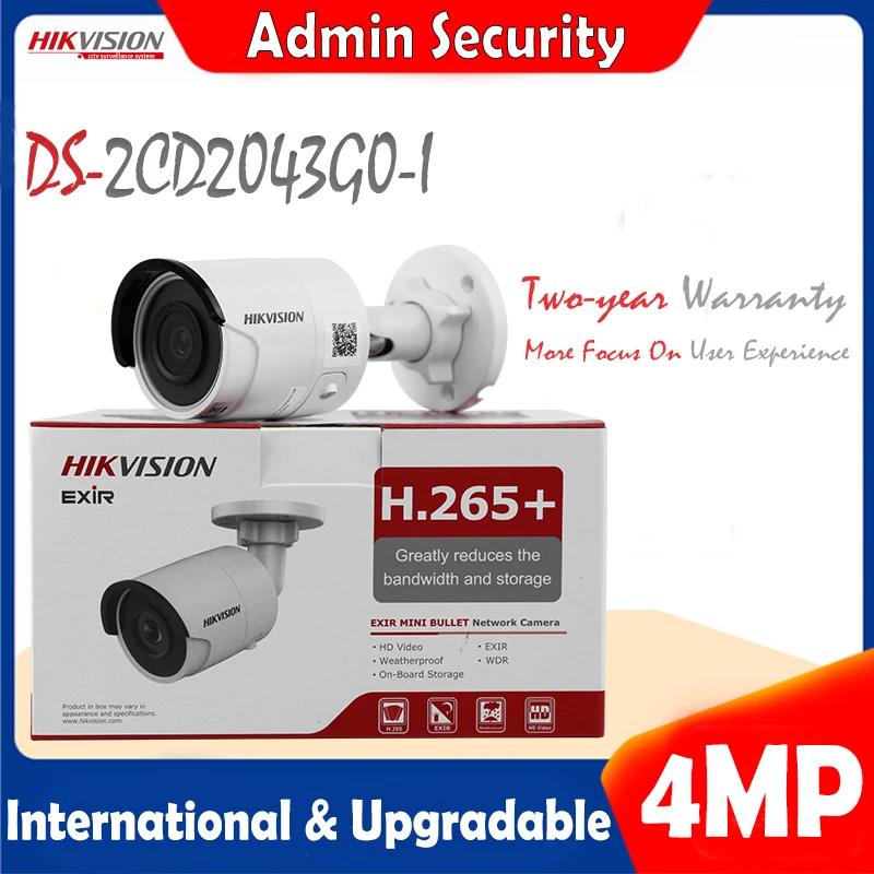 Hikvision английская версия DS 2CD2043G0 I 4 Мп IR фиксированная пуля Смарт ip камера POE CCTV