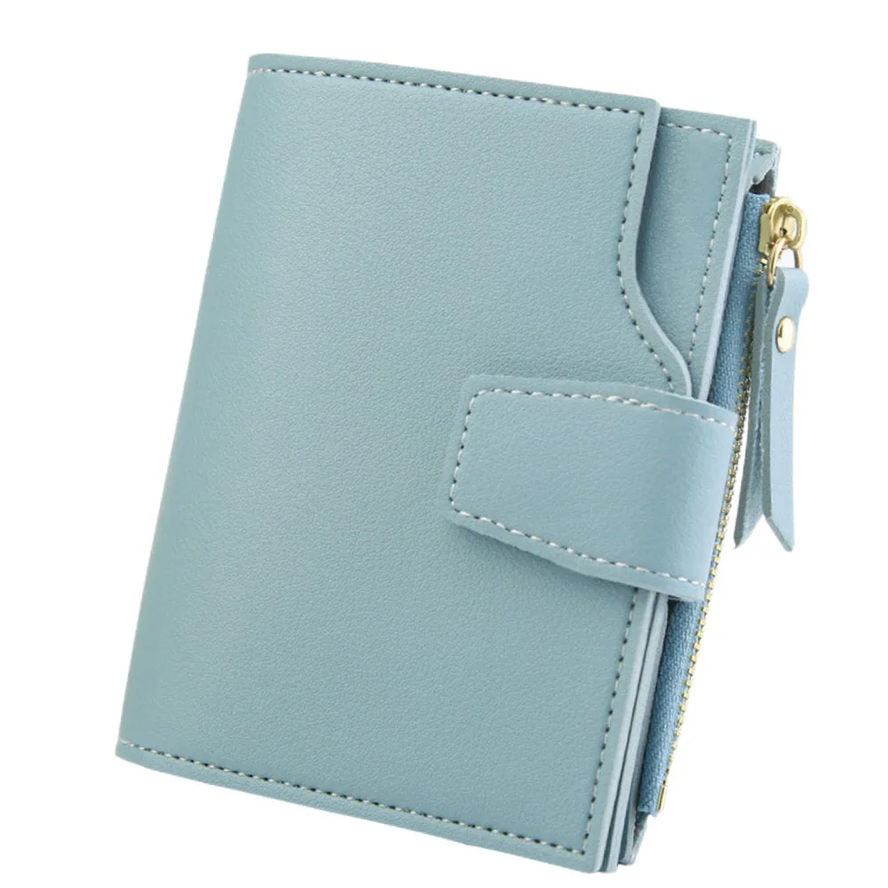 

women's wallet carteira feminina leather wallet short porte money women Three fold zipper slim porte feuille femme cartera