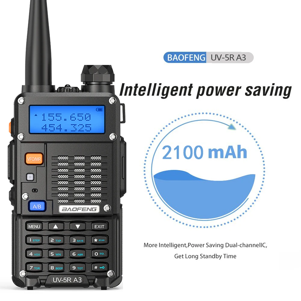 Портативная рация BAOFENG UV-5R A3 трехдиапазонная 220-260 МГц 5 Вт CB Ham Radio hf Transceiver UV-5RX3 III -