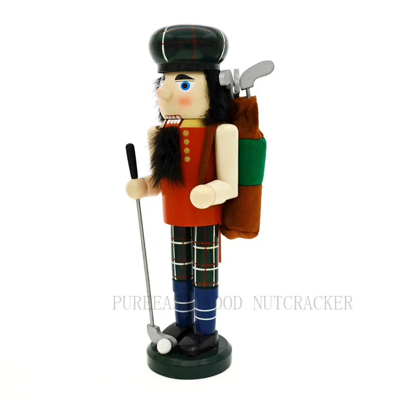 34 см Рождественский подарок Оригинальный Деревянный Гольф плеер Щелкунчики