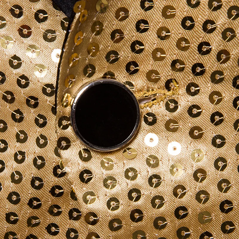 Мужской Блестящий блейзер с золотыми блестками мужской для ночного клуба костюм