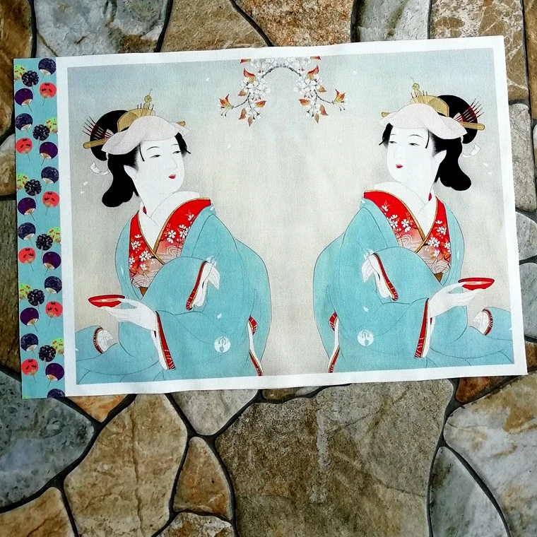 Японская гейша дизайн diy Ручная окрашенная одежда хлопковая Лоскутная Ткань для