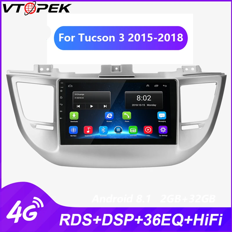 Vtopek Android автомобильный радиоприемник для Hyundai Tucson 3 2015 2018 Мультимедиа Видео плеер