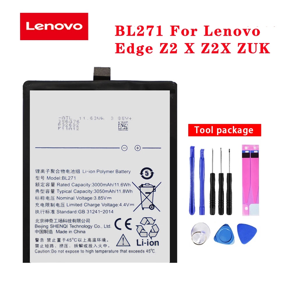 

5pcs/lot Original Battery For Lenovo Edge Z2 X Z2X ZUK 3050mAh BL271 Rechargeable Phone batteria + Repair Tools