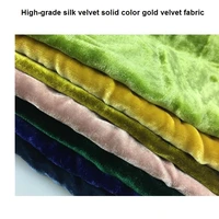 high grade silk velvet fabric solid color gold velvet fabric