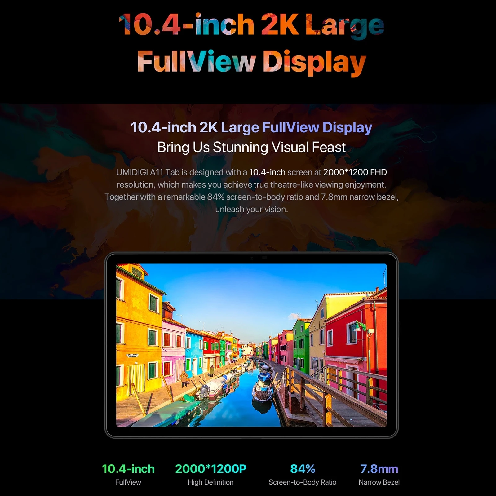 Планшет UMIDIGI A11 Tab 4G с функцией телефонных звонков дисплей 10 4 дюйма 2K