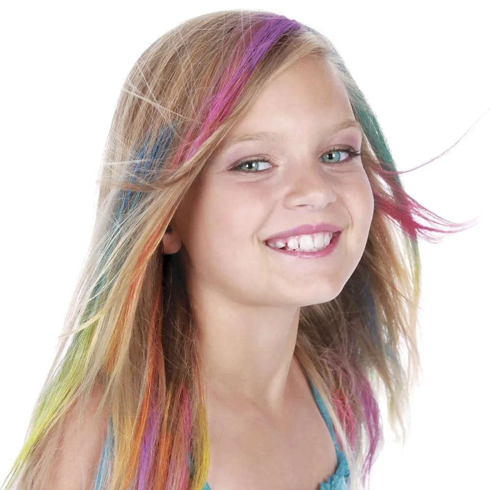 Детские Мел для волос-джамбо волосы Меловые карандаши-моющийся цвет волос безопасный для детей и подростков-вечерние, подарок для девочек, подарок на день рождения