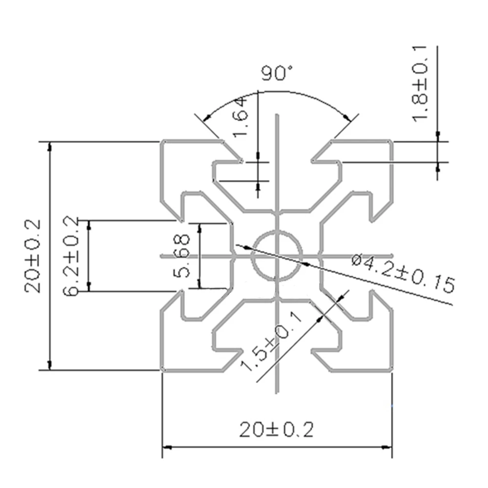 Рамка для 3D принтера промышленного европейского стандарта серебристый оксид