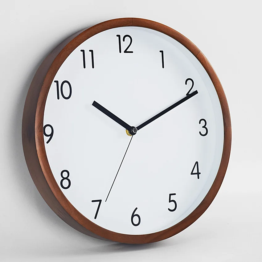 Direct sales new environmental protection wood grain wall clock beech fashion creative mute solid living room | Дом и сад