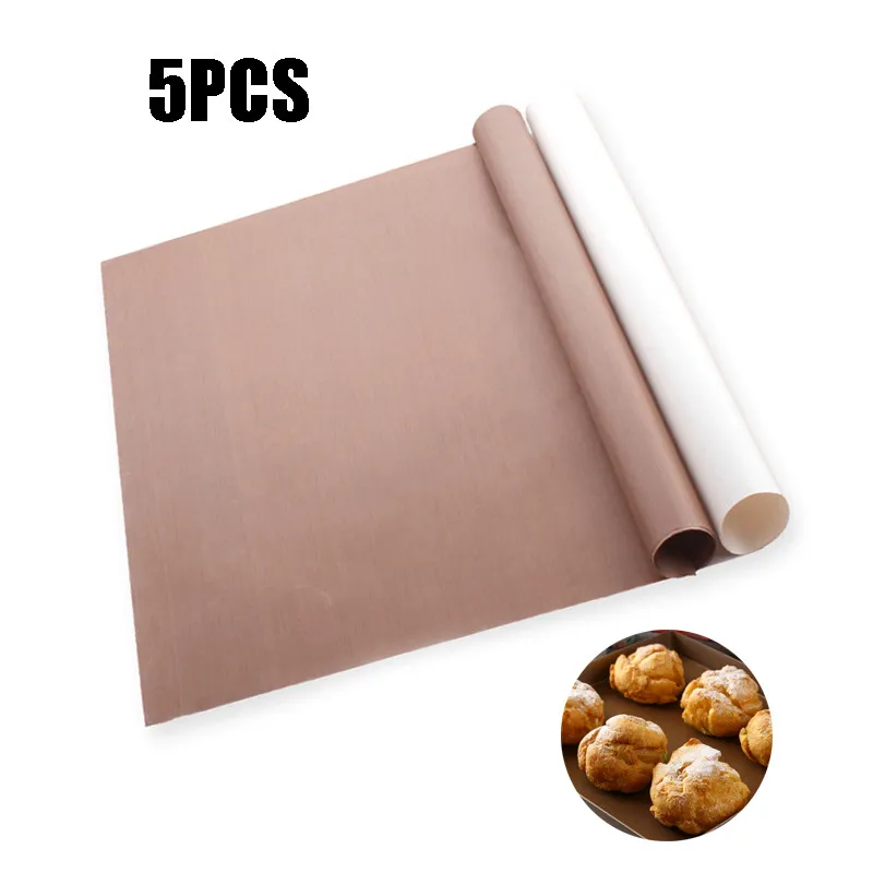 

5PCS Thick Oil-free Thick Oven Baking Mat 60x40cm Non-stick Oily Cloth Oil-proof Linen High Temperature Oil Paper