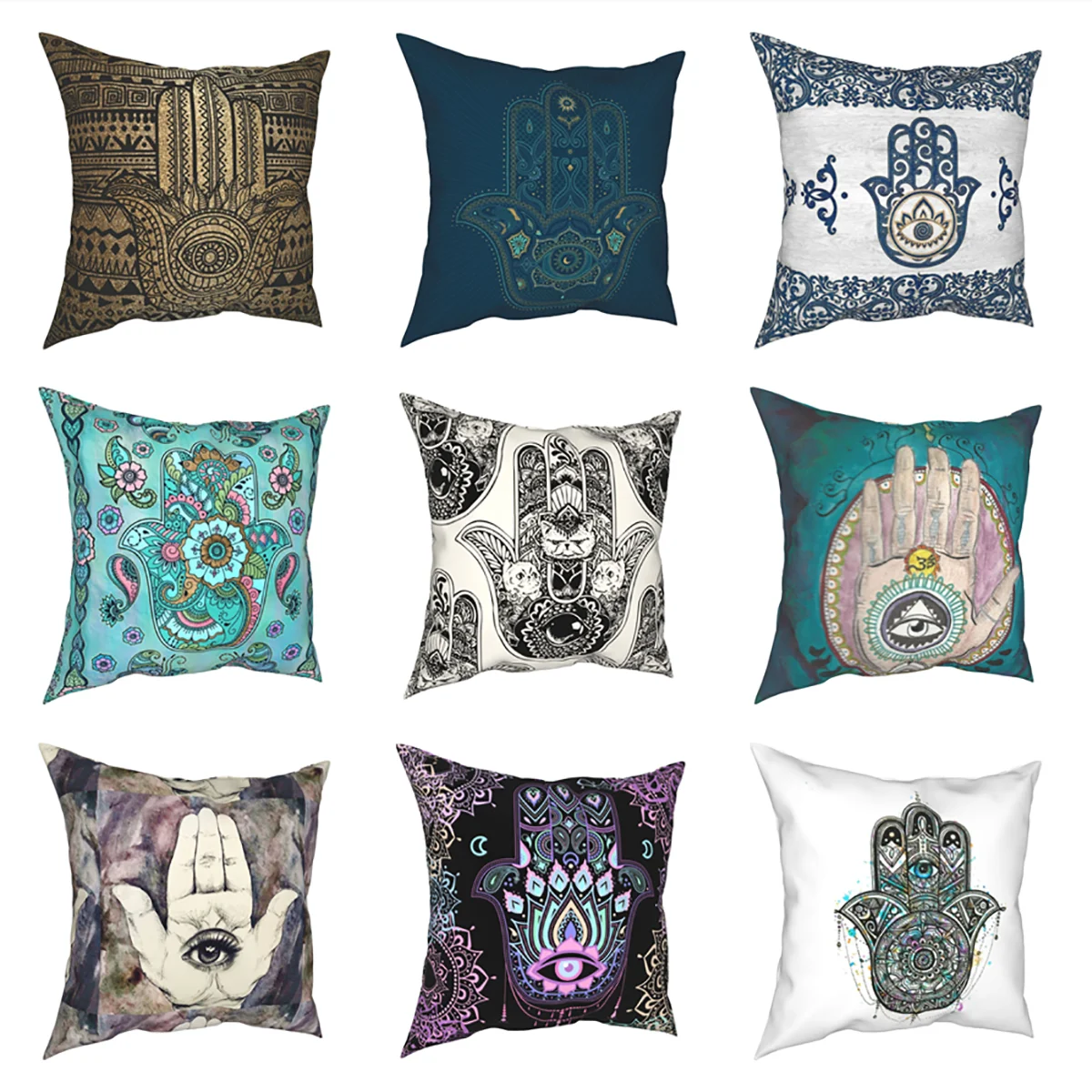 

Наволочки Hamsa с символом «Рука Фатимы», 45x45 см