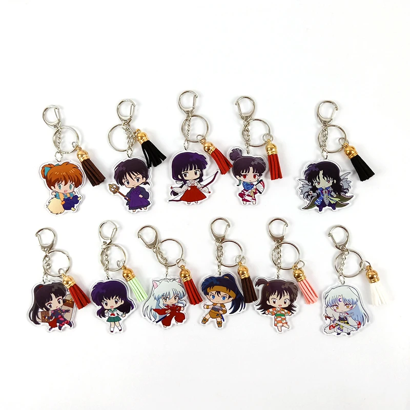 

Inuyasha Acrylic keychain Kagome Sesshoumaru Cute Cartoon Character Figure Key Ring Pendant Cosplay Decoration Anime Fans Gifts