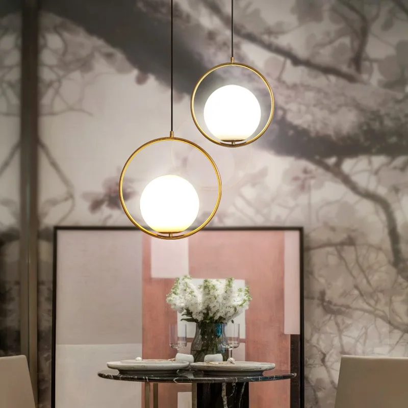 Современные светодиодные подвесные светильники стеклянный абажур