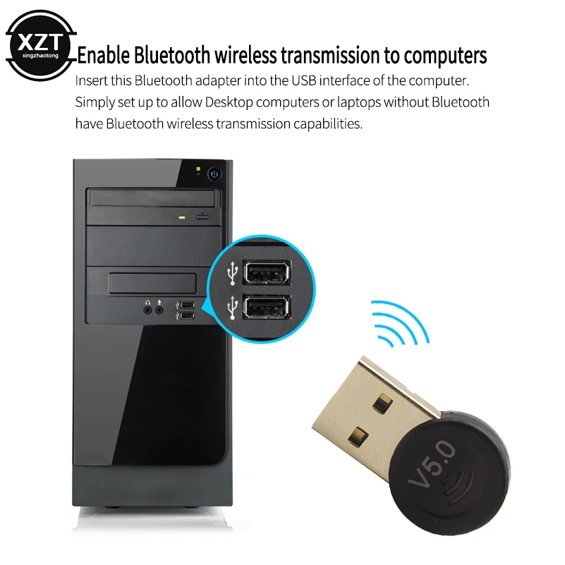 USB адаптер Bluetooth 5 0 для настольного ПК беспроводной аудио приемник передатчик