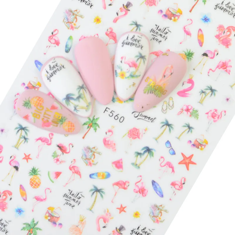 

1 Pc Colorful Dried Flower Leaf Designs 3D Nail Sticker Embossed Decal Nail Art Self Adhesive Stickers DIY Nail Decorations