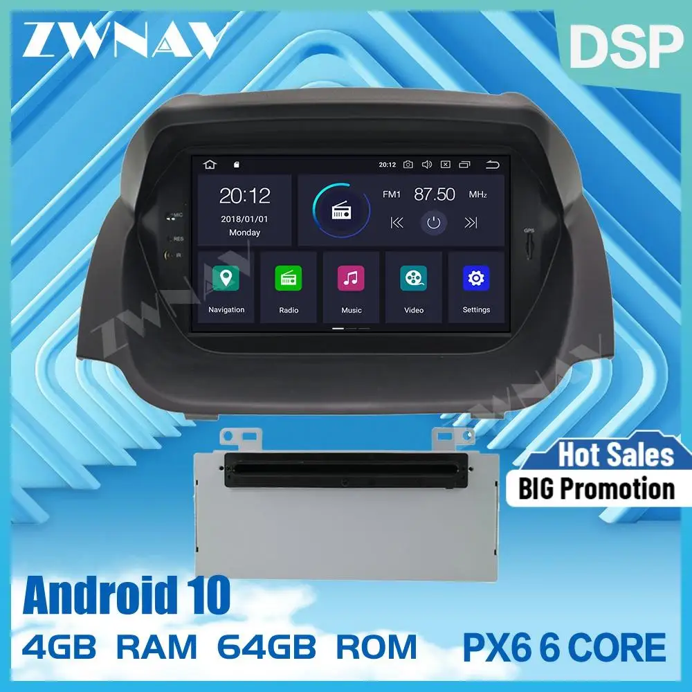 PX6 Android 10 автомобильный стерео DVD плеер GPS навигация для Ford Fiesta 2013 2014 2015 2016