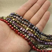 6 7mm natural freshwater pearl pop baroque multi color loose beads ladies jewelry making diy necklace bracelet accessories