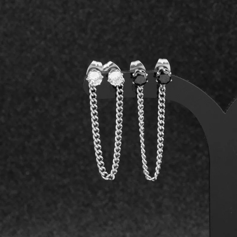 Kpop ДНК серьги для мальчиков из нержавеющей стали украшений ручной работы черный