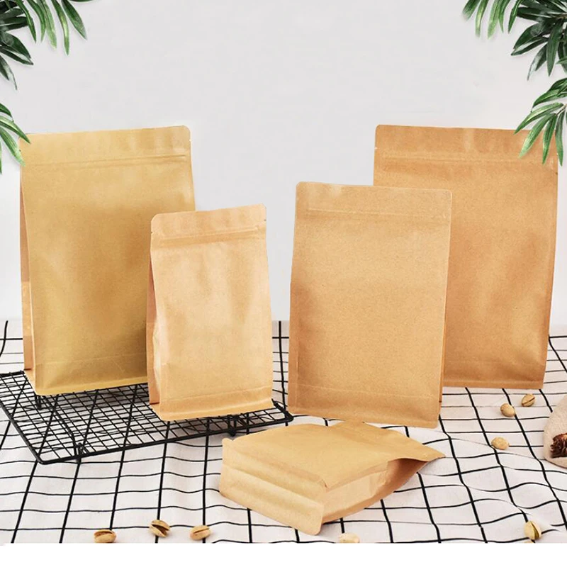 50 шт. пакеты из коричневой крафтовой бумаги для упаковки еды без окна|Подарочные