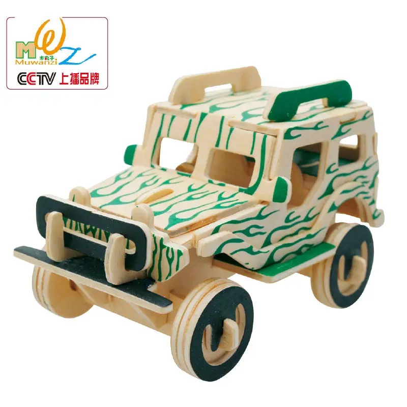 Бесплатная доставка Детская деревянная игрушка автомобиль 3D Пазлы игрушки