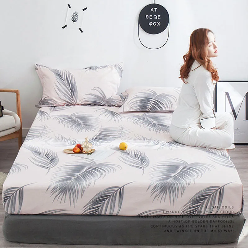 Простыня эластичная простыня одинарная двойная двуспальная хлопчатобумажная