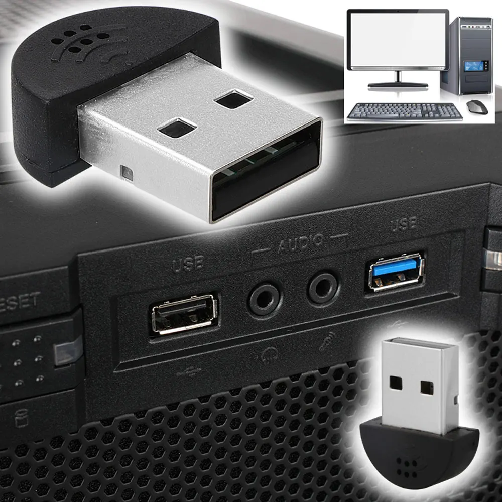 Мини USB 2,0 Микрофон Портативный Студийный, для речи микрофон аудио адаптер драйвер бесплатно для ноутбука/ПК/MSN/Skype