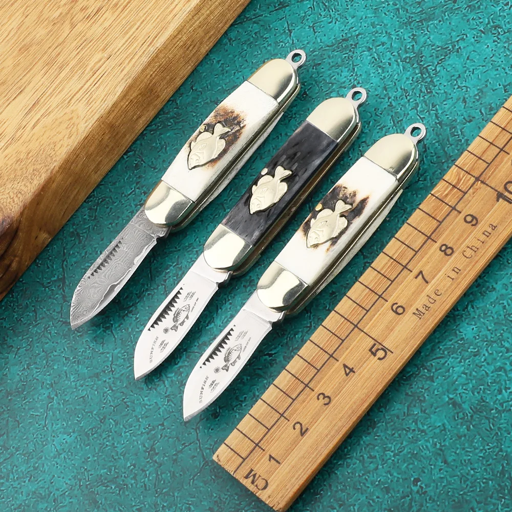 

Smallfish 1.4116 German steel, Damascus folding knife, tactical knife, outdoor self-defense, for hunting, EDC tool
