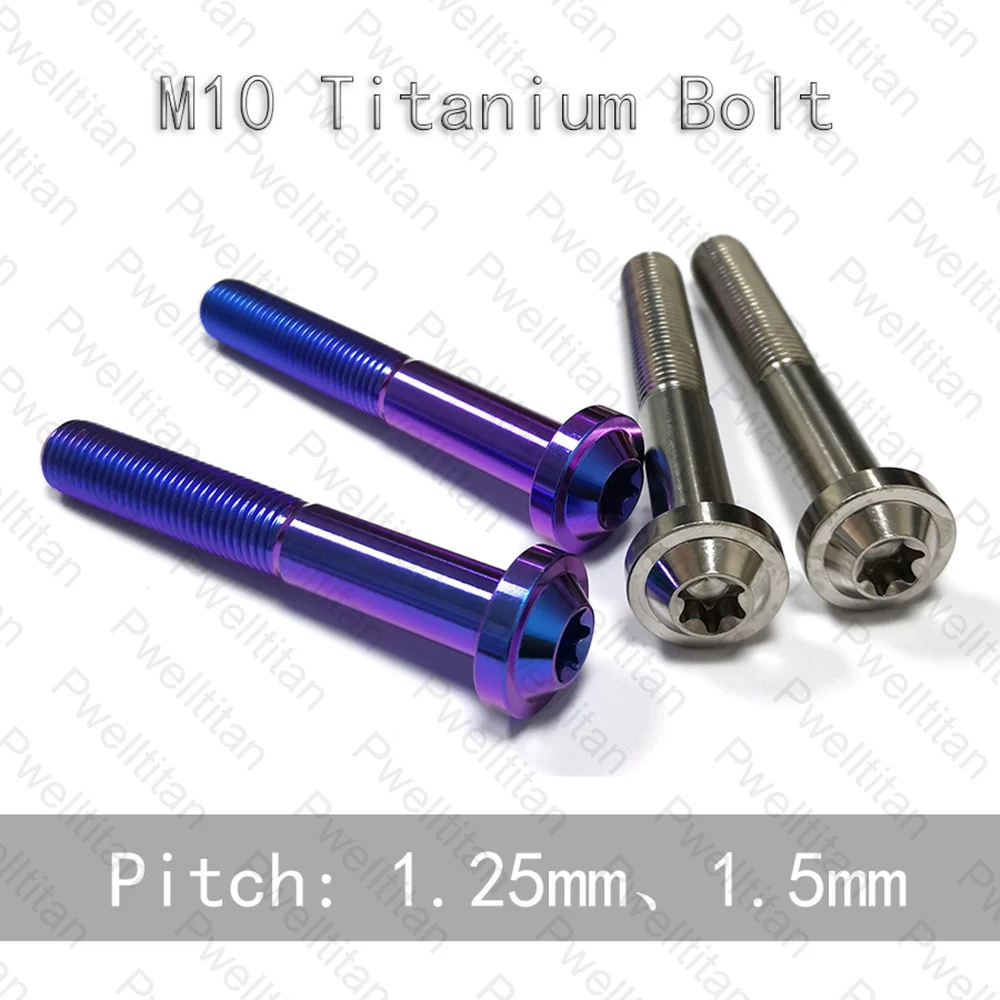 

Titanium Bolts M10 X 50 55 60 65 70mm Torx Umbralle Head 1.25 1.5 MM Pitch for Bicycle Motorcycle Modify Adjustment Screws 1 PCS