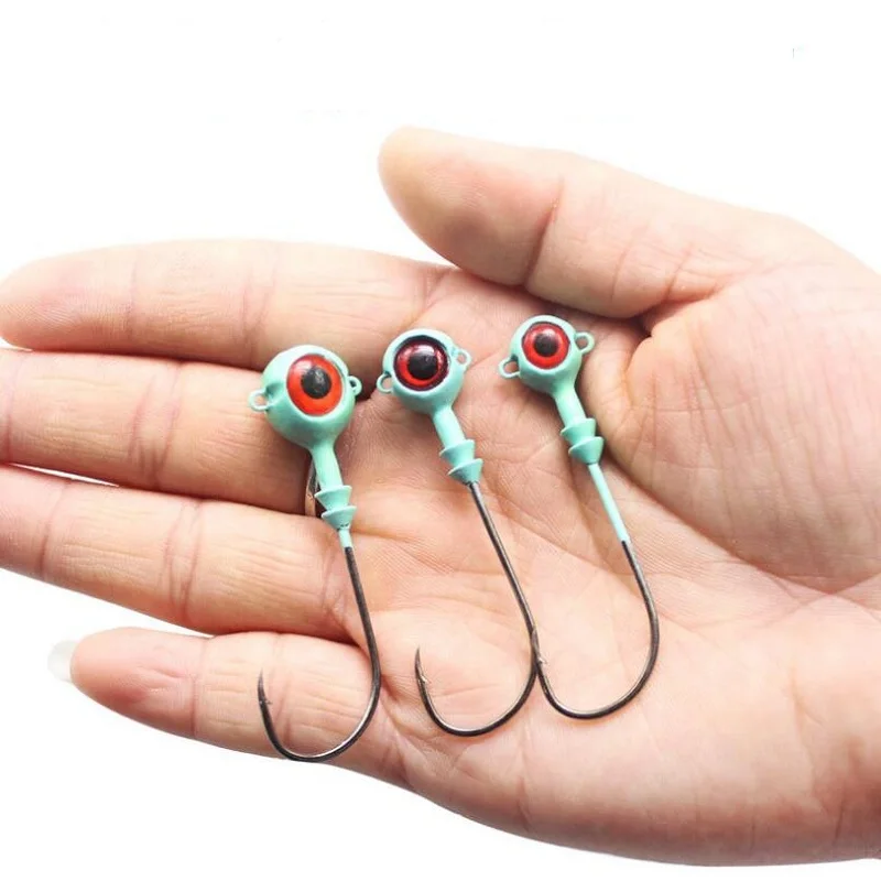 

Fishing hooks 3pcs 6g 7.5g 12g Luminous carp fishing tackle Jig lead head hook for fly fishing accessories goods pesca