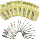 Набор Алмазных фрез для маникюра, Набор насадок из силикона и керамики, 5 шт., ротационный аксессуар для камня и педикюра