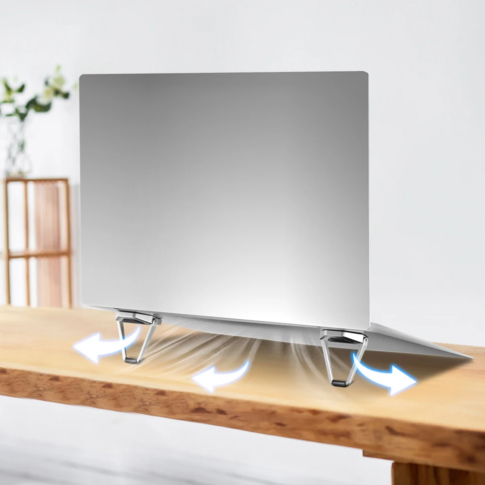 

Mini Shield Alloy Foldable Laptop Stand Base Non-slip Desktop Portable Invisible Heightening Holder Cooling Computer Bracket