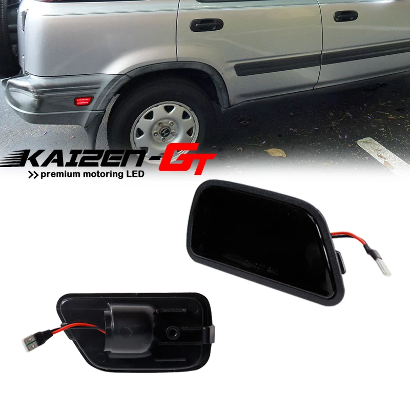 

Canbus Error Free Red / Smoked Lens Red LED Car Rear Bumper Side Marker Lights For 1997-2001 Honda CR-V Fender Flare Lamps 12V