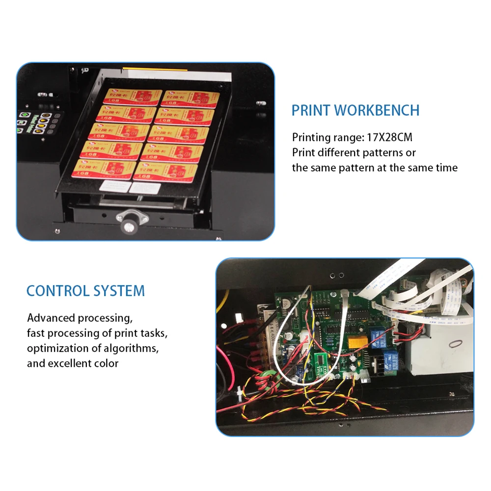 Пьезоэлектрическая печатающая головка A4 маленький УФ-принтер мобильный телефон