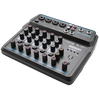 m 6 portable mini mixer audio dj console with sound card usb 48v phantom power for pc recording singing webcast partyus plug