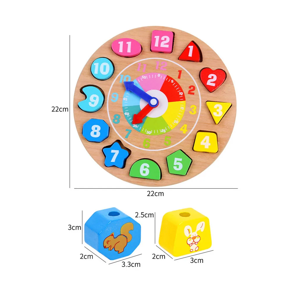 Развивающая игрушка для малышей деревянные игрушки красочные цифры часы