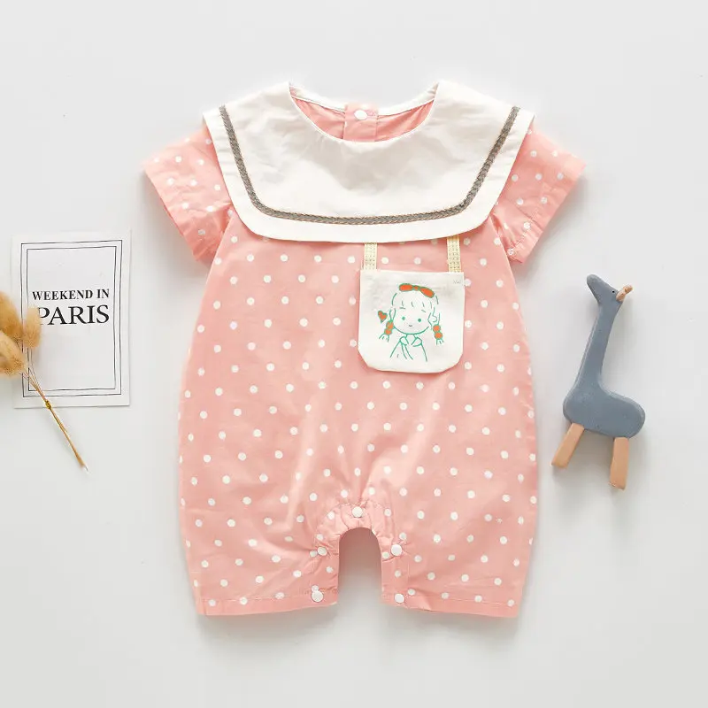 2020 летняя одежда для малышей Комбинезоны новорожденных девочек с короткими