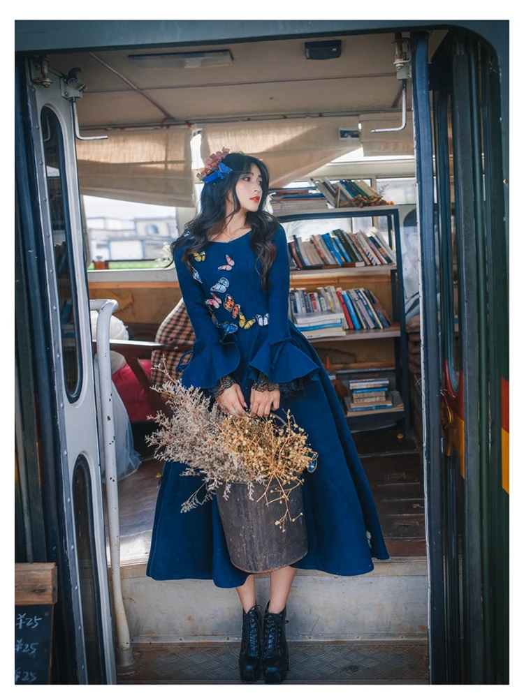 Женское приталенное шерстяное платье-трапеция милое винтажное платье с