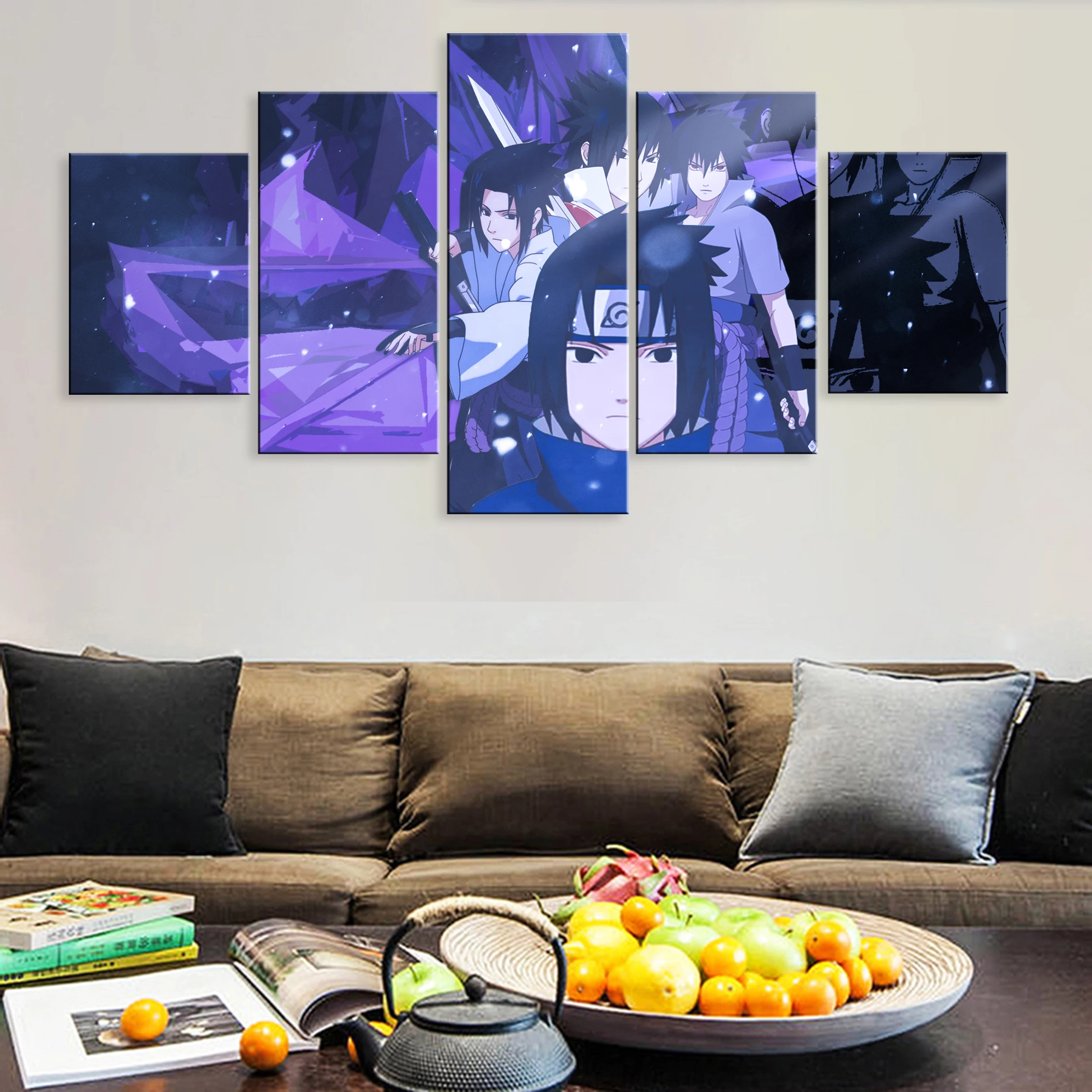

Sasuke Art Hd Decoration Pictures 5 Pieces Modular Poster Canvas For Living Room Home Decor Framework Anime NARUTO