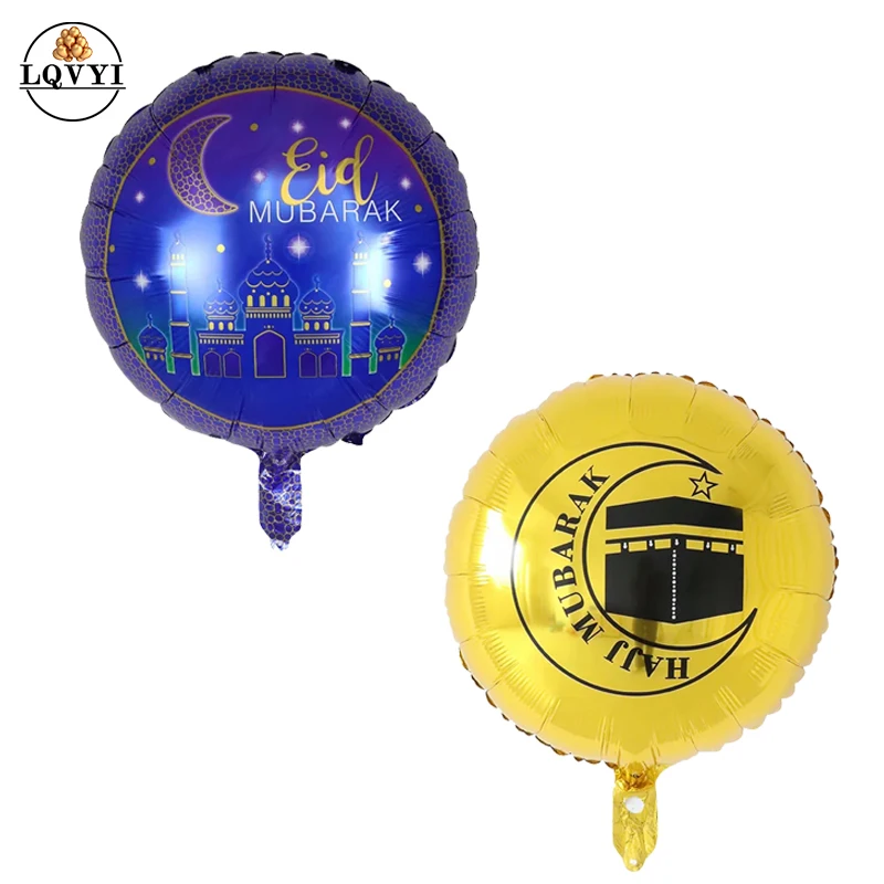

Круглые фольгированные шары Eid Mubarak, 10 шт., 18 дюймов, украшения для хаджа, Mubarak, звезда, луна, Гелиевый шар, Рамадан, кареем, ИД, товары для фитнес...