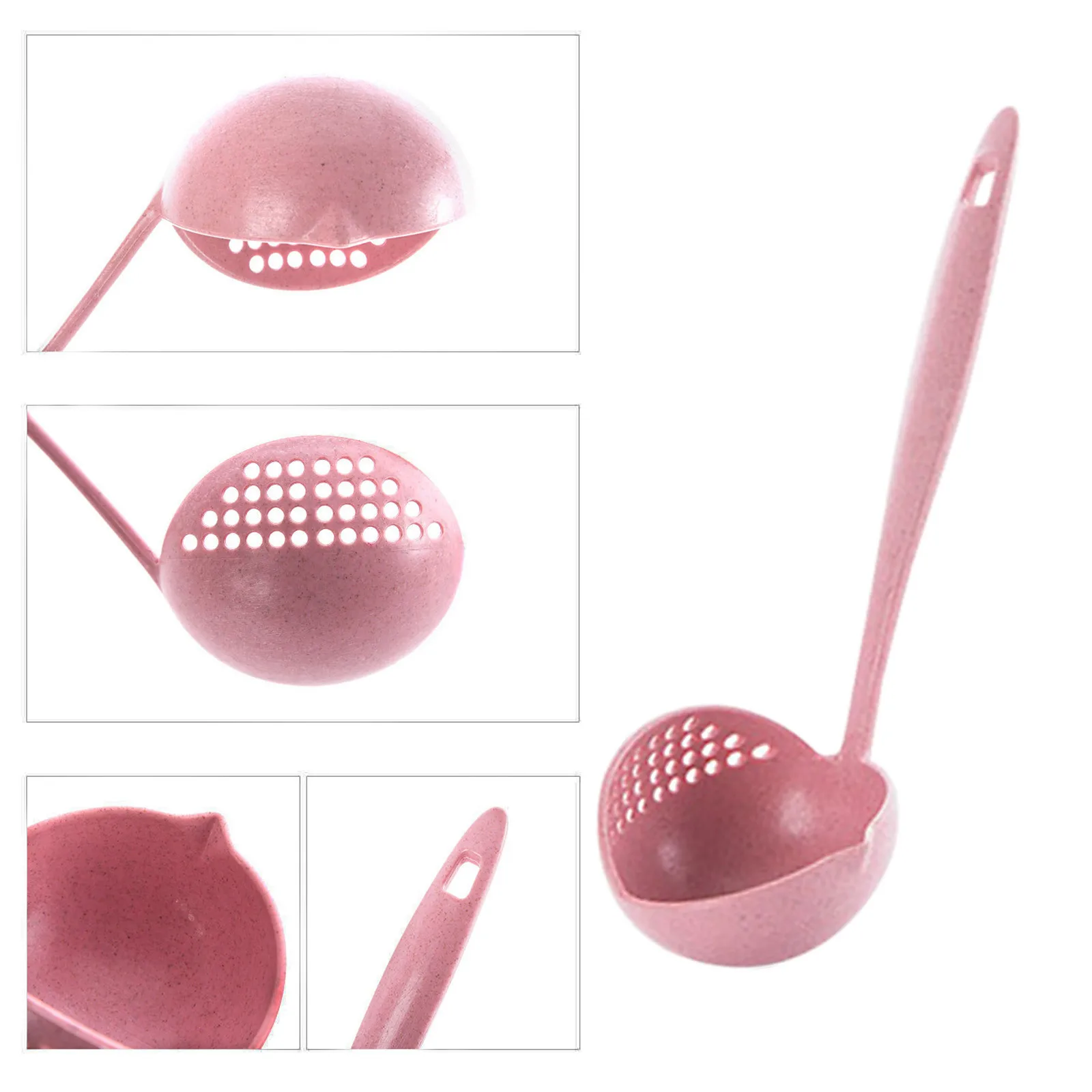 2 в 1 длинная ручка ложка половник фильтр скиммер горячий горшок каша суповая