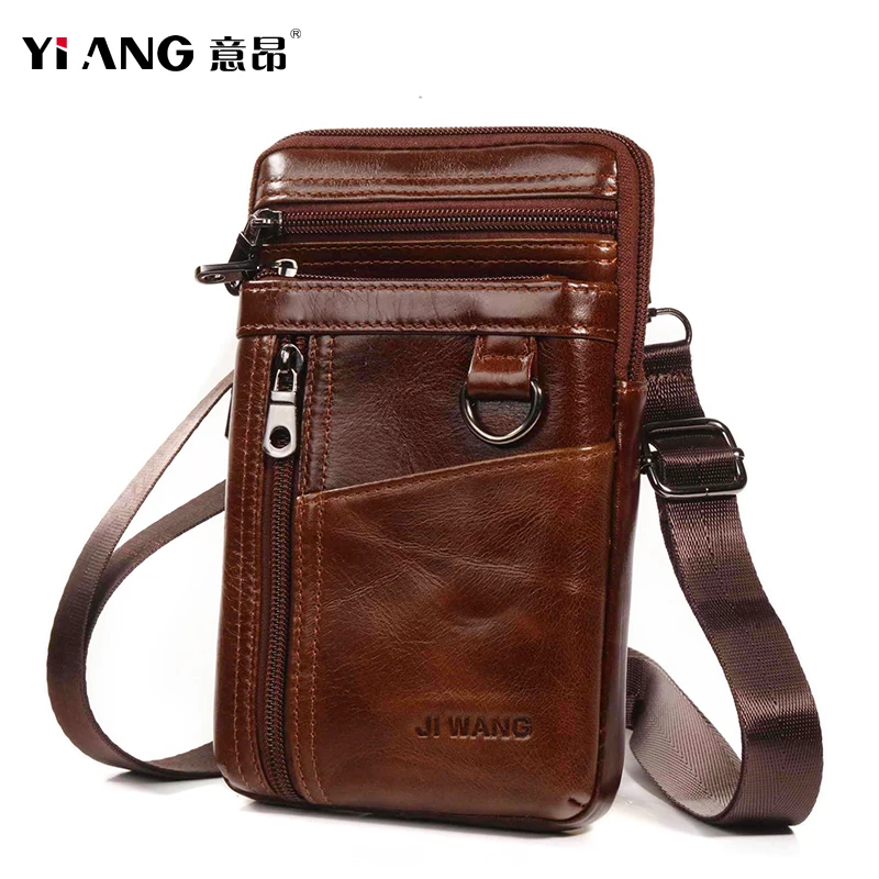 Мужские поясные сумки из натуральной кожи мобильный телефон сумка Мужская