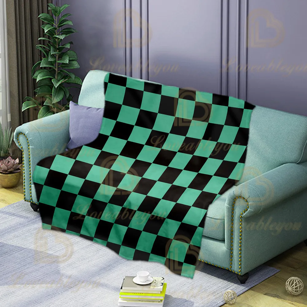 Одеяло из мягкого флиса с 3D-принтом для взрослых и детей Demon Slayer: Kimetsu No Yaiba для дома, дивана, машинной стирки.