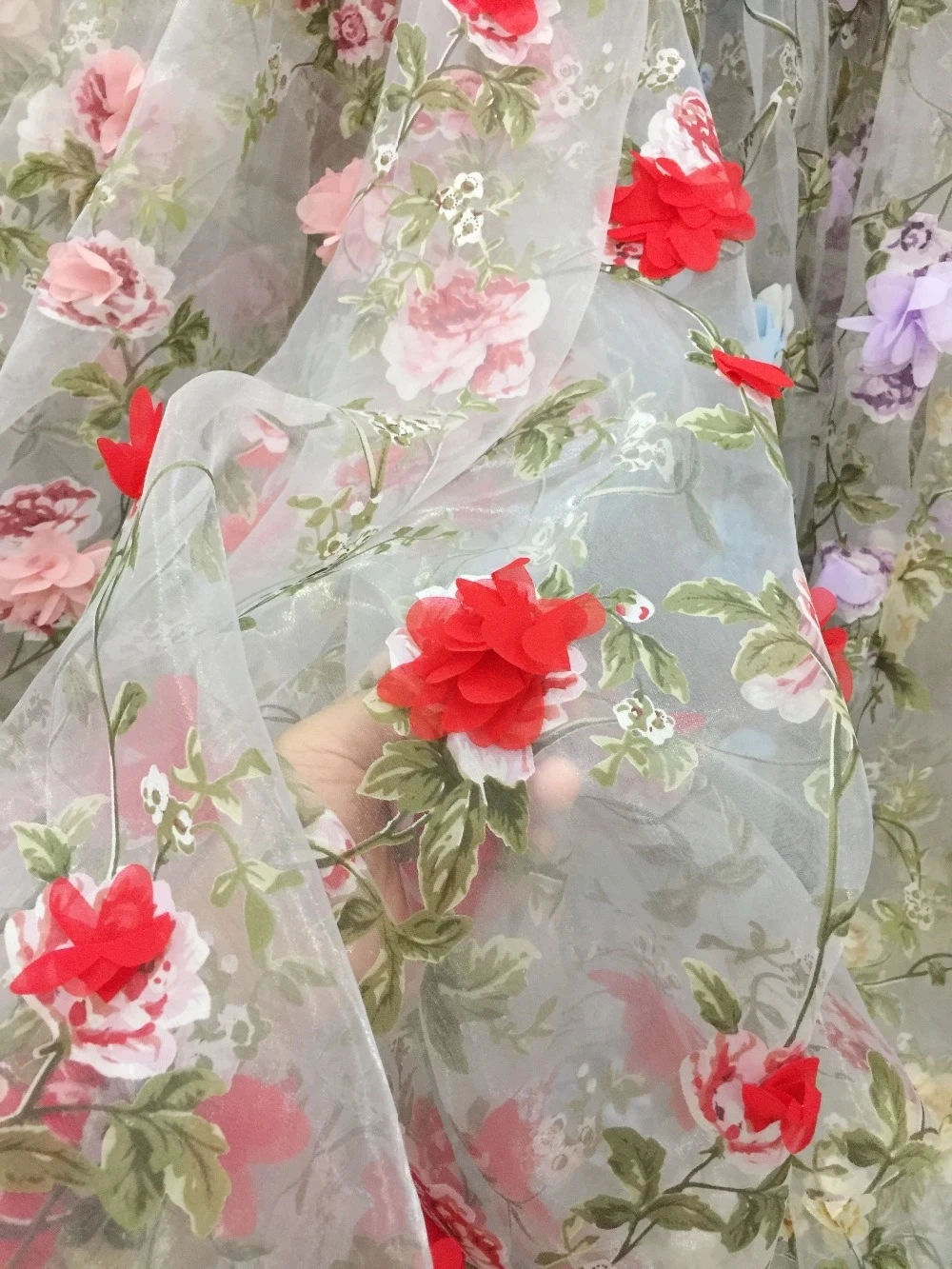 1 ярд цветочное шифоновое кружево искусственное платье сделай сам свадебное